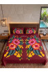 Hand Painted Rayon Bedsheet Set King Size Hand Painted Rayon Bedsheet Set King Size